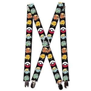 SUSPENDERS 1.0" PIKACHU CHARMANDER BULBASAUR